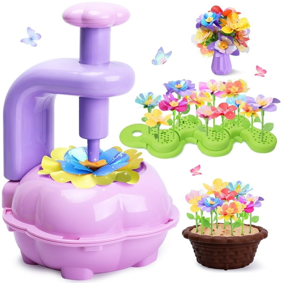 Konijiwa DIY Fabric Flower Bouquet Kit - 36 Piece Flower – Fun Arts & Crafts for Kids, Girls Toys Ages 4-8, Perfect for 4 5 6 7 8 Year Old Girls Birthday Gift Ideal