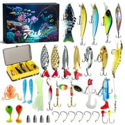 Konijiwa Advent Calendar 2026 Fishing Lures Set 24 Days Christmas Countdown Fish Tackle Xmas Gift for Men Teen Boys Dad
