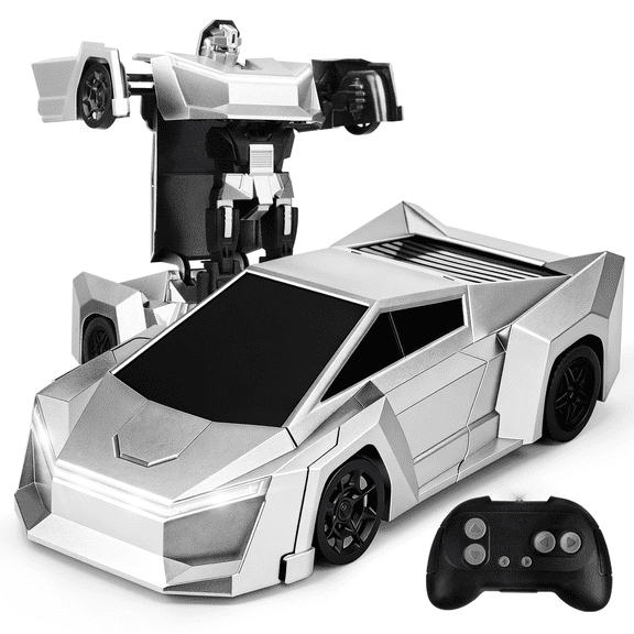 Konijiwa Remote Control Transformer Car with One-Button Deformation and 360° Rotation, Transform Robot RC Car for Kids 4-12 Years Old