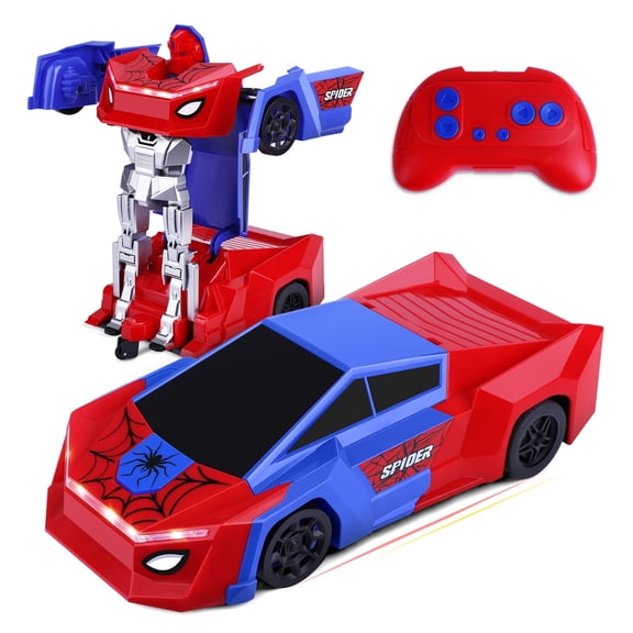 Konijiwa Remote Control Transformer Car with One-Button Deformation and 360° Rotation, Transform Robot RC Car for Kids 4-12 Years Old