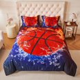 thumbnail image 1 of Koniroom 3-Piece Fire and Water Basketball Comforter Set Full Size for Boys - Kids Dynamic Sports Bedroom Decor - Themed Bedding Gift Idea, 1 of 6