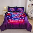 thumbnail image 1 of Koniroom 8-Piece Gaming Queen Size Comforter Set - Neon Game Controller Reversible Bedding with Pillow Shams, Perfect for Teen Gamers and Boys, 1 of 10