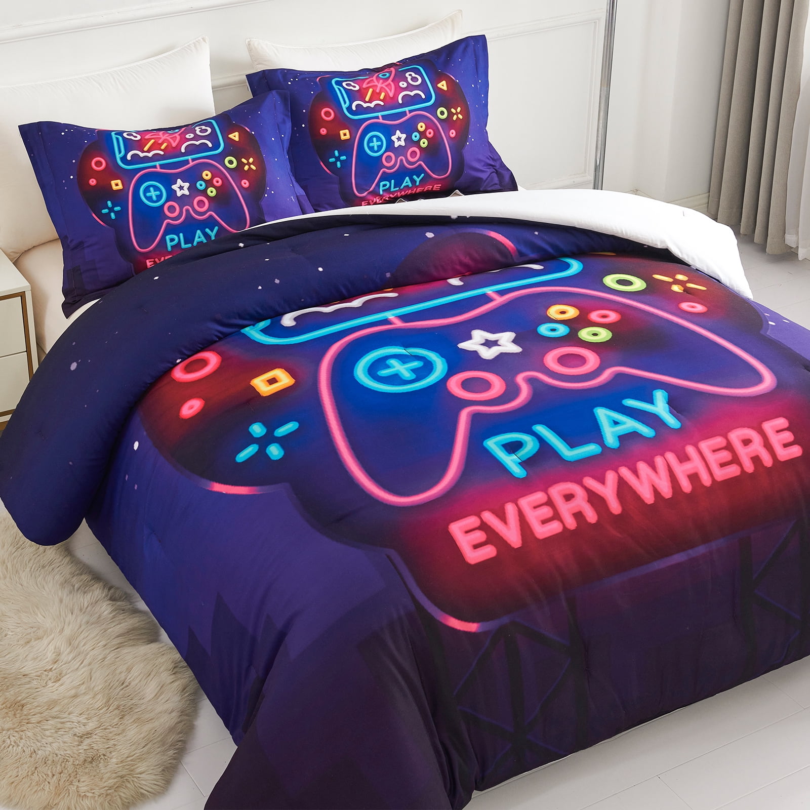 Koniroom Gamer Bedding Comforter Sets Full/Queen Size for Boys, Kids