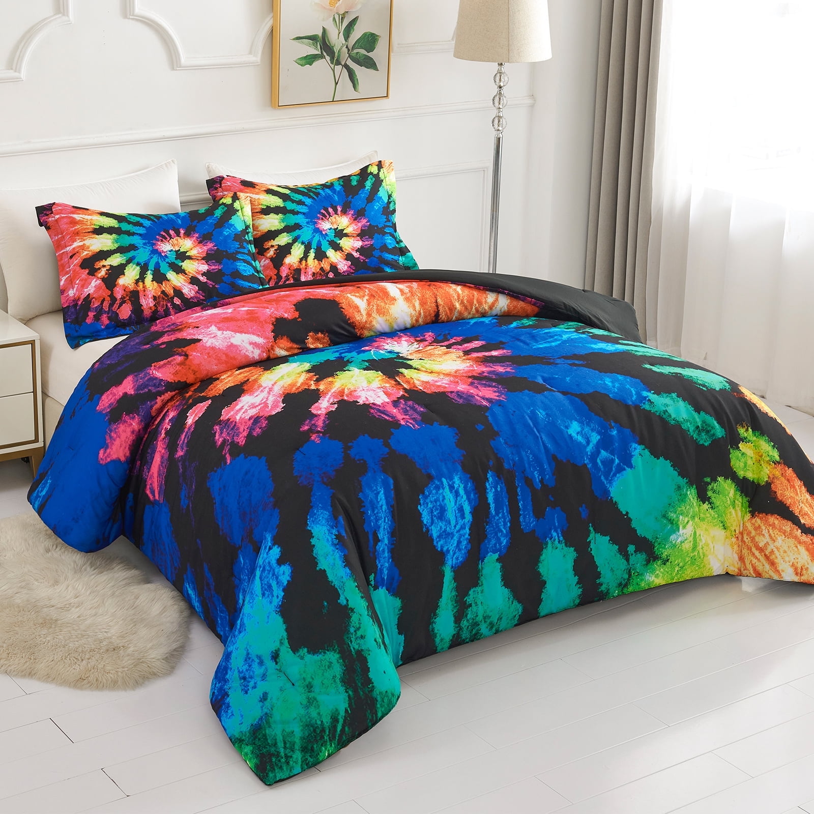 Koniroom Tie Dye Comforter Full/Queen Size for Teen Boys Girls Women