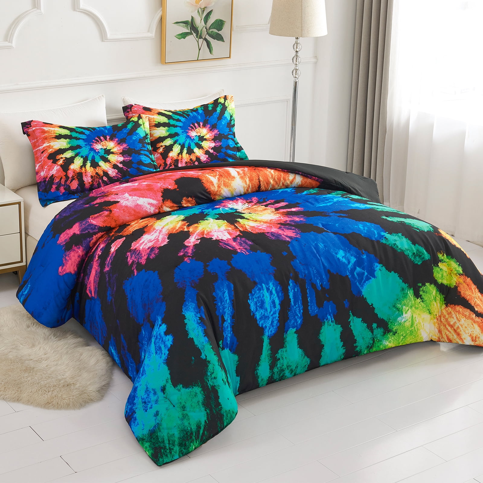 Koniroom Tie Dye Comforter Full/Queen Size for Teen Boys Girls Women