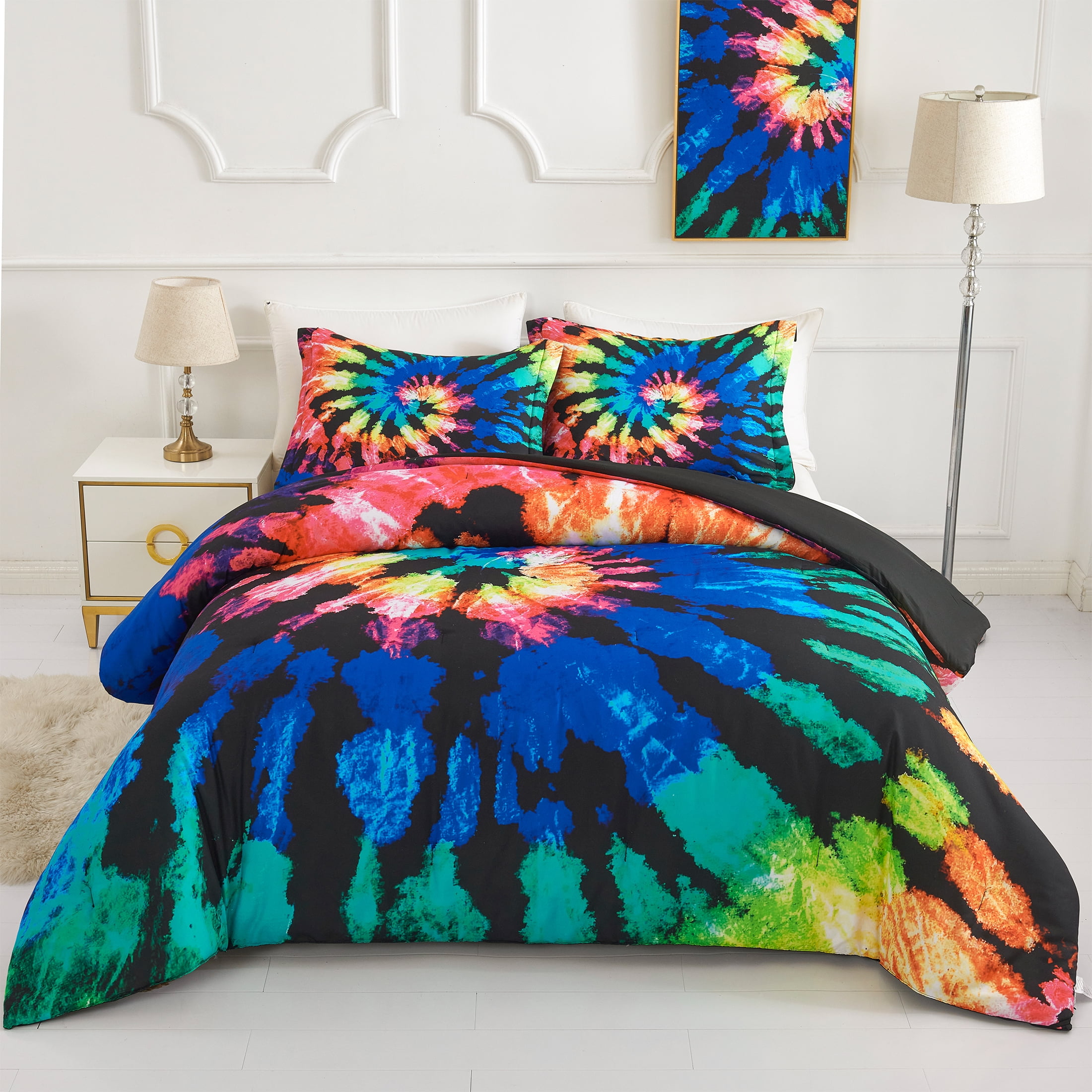 Koniroom Tie Dye Comforter Set for Teen Teenage Girls Women, Kids Soft
