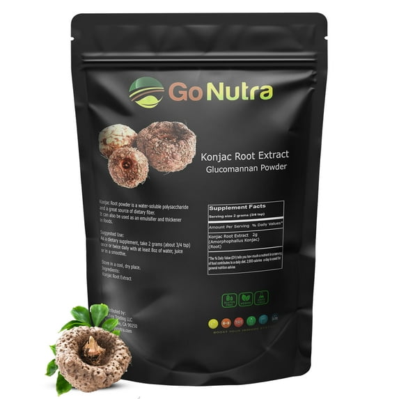 Konjac Root Extract Powder Glucomannan Powder Soluble Fiber Supplement - Prebiotic Fiber (Amorphophallus Konjac) 500 gr