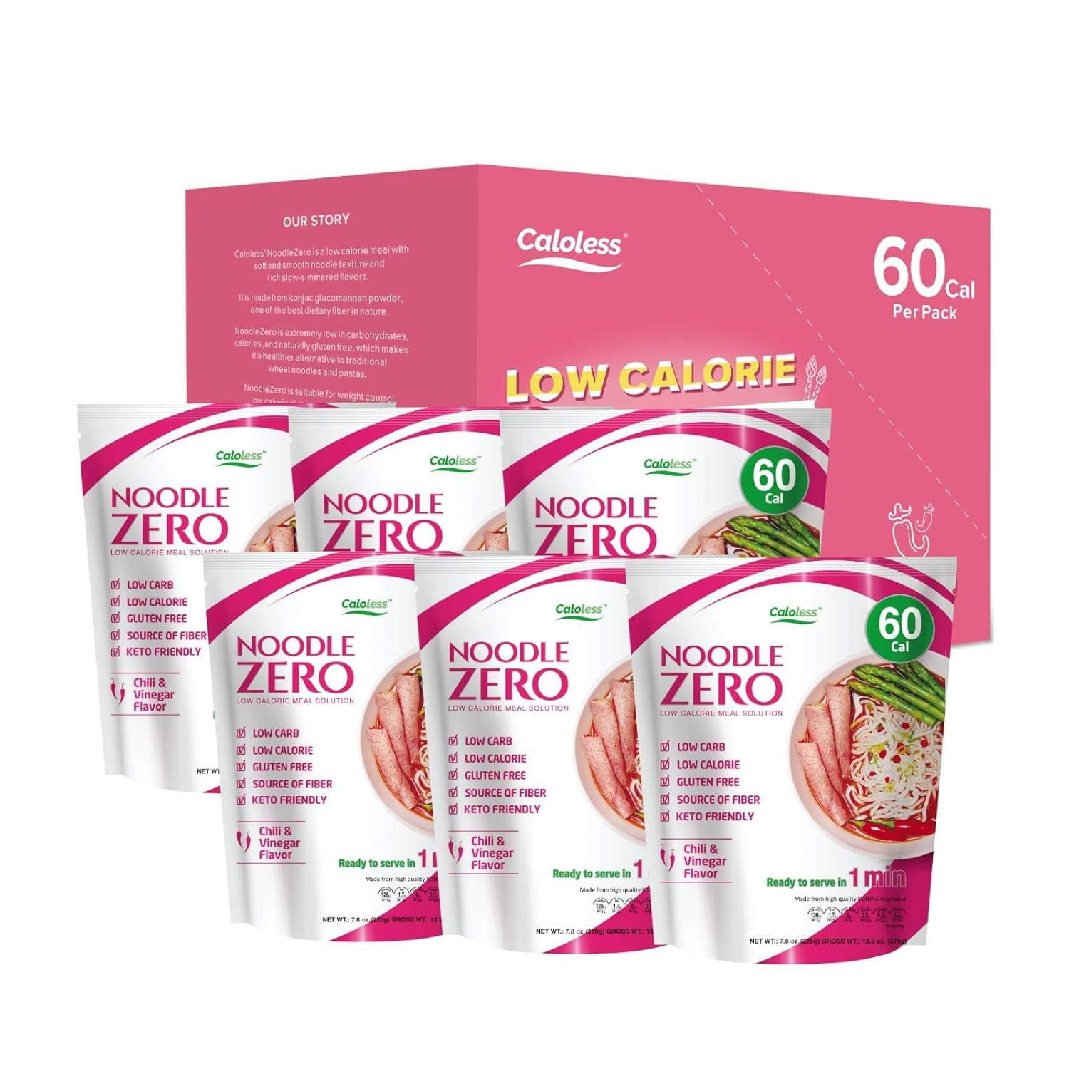 Konjac Shirataki Noodles 6Pack Low Calorie healthy food ( & Vinegar