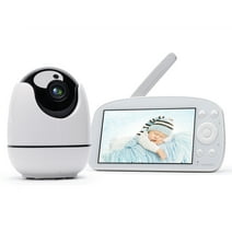 Konnek Stein Baby Video Monitor, Baby Monitor with Camera and Audio 720P HD Resolution, 5.5" Display, Remote Pan/Tilt/Zoom, Two Way Audio, Night Vision, Lullabies, Room Temperature, for New Parents