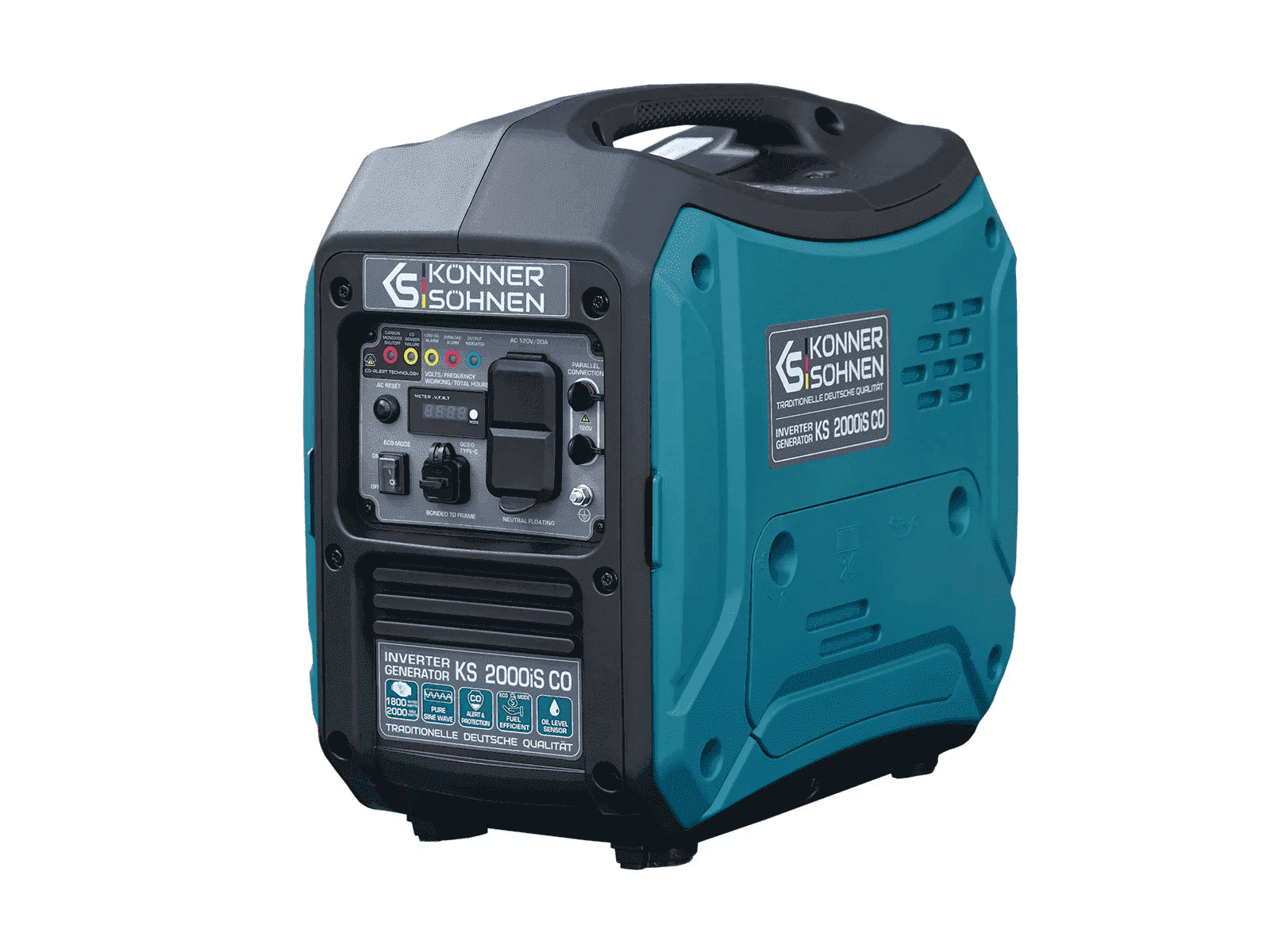 Konner & Sohnen 2000-Watt Gasoline Inverter Generator Lightweight Portable 120V Super Quiet Parallel Ready Outdoor Camping