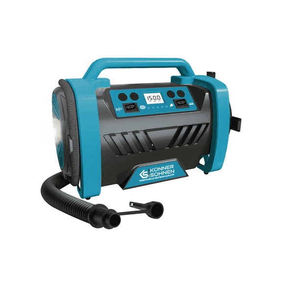 Konner & Sohnen Portable Tire Inflator with Auto-Stop, 150 PSI 12V DC Digital Display, for Motorcycle, Bicycle, Air mattresses