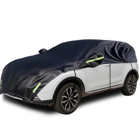 Konnfeir Half Car Cover Car Body Cover Sunshade Cover Snow Cover Windshield Cover Waterproof UV Resistant 420D Oxford fabric Black