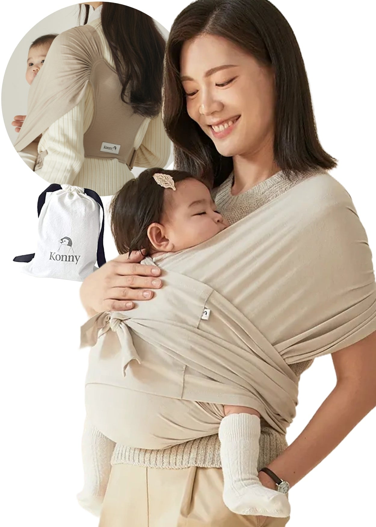 Konny Baby Carrier FLEX Elastech - Adjustable, Easy to Wear