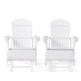 thumbnail image 1 of Kono Outdoor Acacia Wood Reclining Adirondack Chair with Footrest, Set of 2, White, 1 of 9