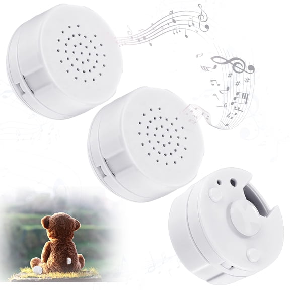 Konohan 3 Pcs Voice Recorder for Stuffed Animal Bear Mini Device, DIY Custom Sound Voice Recording Message for Plush Pillow Christmas New Year Valentine's Day Birthday Gifting(30s Edition) C113