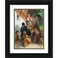 thumbnail image 1 of Konrad Grob 11x14 Black Ornate Wood Framed Double Matted Museum Art Print Titled: The Organ Grinder (1899), 1 of 5