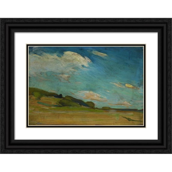 Konrad Krzyżanowski 14x11 Black Ornate Wood Framed Double Matted Museum Art Print Titled: Plain-Air Sketch from Zwierzyniec (1905)
