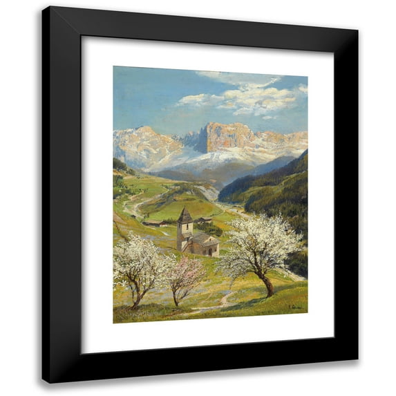 Konrad Petrides 14x18 Black Modern Framed Museum Art Print Titled - Sankt Cyprian in Tiers with the Rose Garden