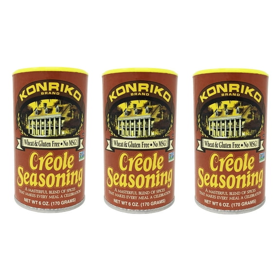 Konriko - Creole Seasoning 6 oz (Pack of 3) - Wheat Free - Gluten Free - No MSG H1