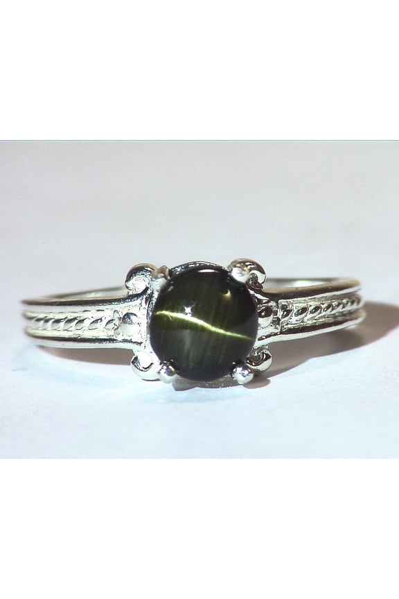 Konrupine Cates Eye Natural Genuine Gemstone Sterling Silver Lady,s Ring RSS1132