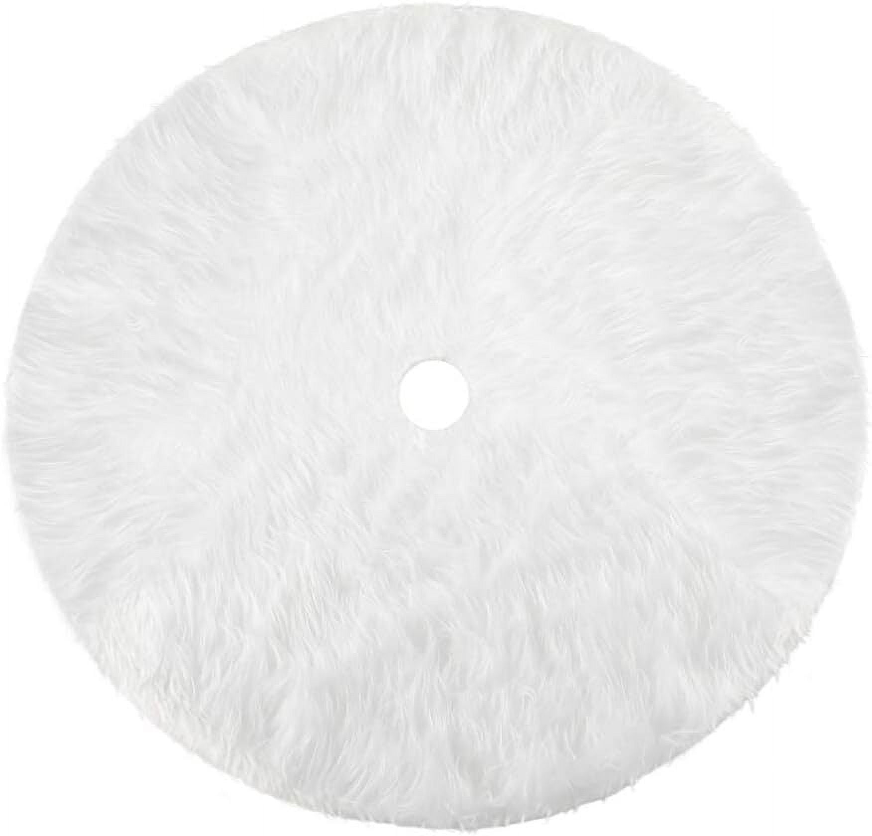 Konsait Christmas Tree Plush Skirt, 31Inch Round Snow White Christmas