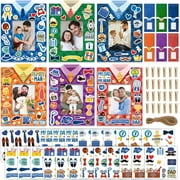 Konsait Father's Day Crafts for Kids, 24 Pack DIY Fathers Day Craft Kit Picture Frame with Stickers, Clips & Rope | Creative Classroom Crafts & Gift Ideas for Father's Day, Fathers Day Projects