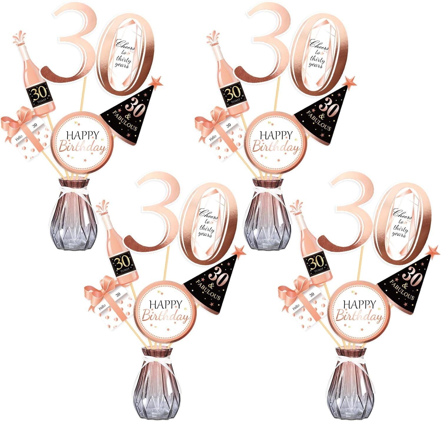 Konsait Rose Gold 30th Birthday Centerpiece Sticks, 30th Birthday Table — free download