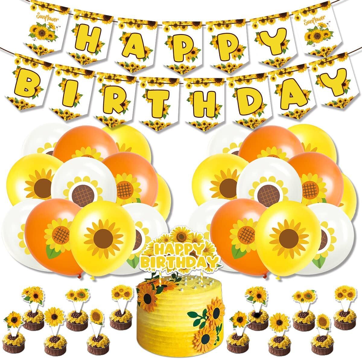 Konsait Sunflower Birthday Party Decorations, 29pcs Sunflower Party