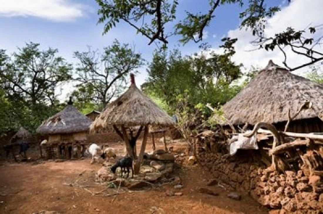 Konso village Rift Valley family compound Ethiopia Africa Canvas Art - Martin Zwick DanitaDelimont (19 x 12)