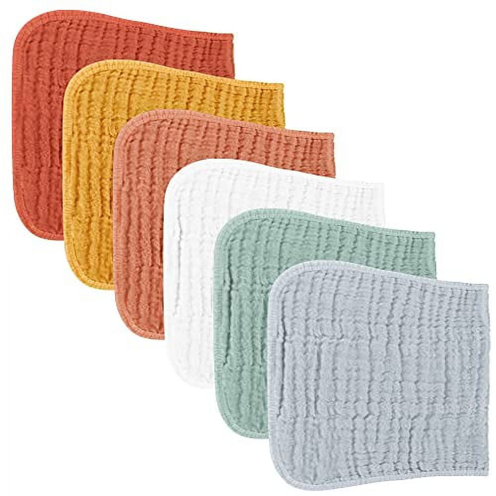 Konssy Muslin Baby Burp Cloths Sets for Unisex 6 Pack Large 100