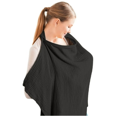Konssy Muslin Nursing Cover for Baby Breastfeeding, Breathable 100% Cotton Breastfeeding Cover with Rigid Hoop for Mother Nursing Apron, Multi-use Carseat Canopy (Summer Wheat)