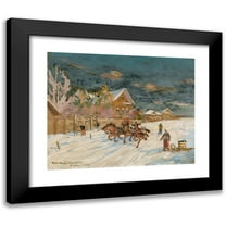 Konstantin Alexeevich Korovin 14x12 Black Modern Framed Museum Art Print Titled - Winter Landscape