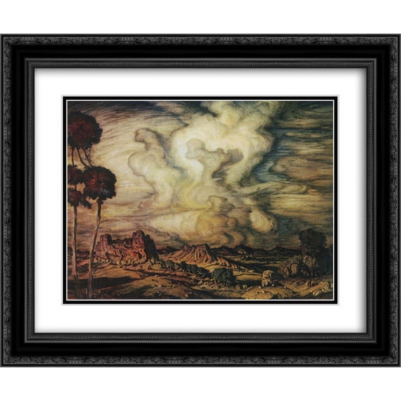 Konstantin Bogaevsky 2x Matted 24x20 Black Ornate Framed Art Print 'A cloud'