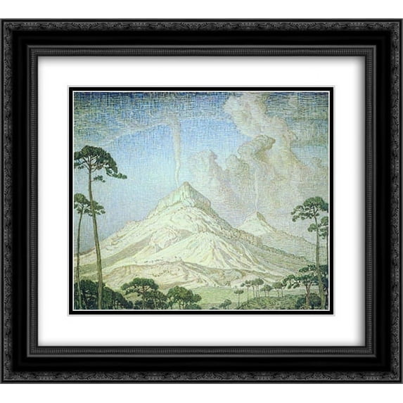 Konstantin Bogaevsky 2x Matted 24x20 Black Ornate Framed Art Print 'Altars'