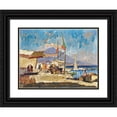 thumbnail image 1 of Konstantin Ivanovich Gorbatov 18x15 Black Ornate Wood Framed Double Matted Museum Art Print Titled - View of Naples (1925), 1 of 5