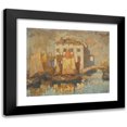 thumbnail image 1 of Konstantin Ivanovich Gorbatov 23x20 Black Modern Framed Museum Art Print Titled - Fisherman in Chioggia, 1 of 5