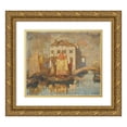 thumbnail image 1 of Konstantin Ivanovich Gorbatov 23x20 Gold Ornate Framed and Double Matted Museum Art Print Titled - Fisherman in Chioggia, 1 of 4