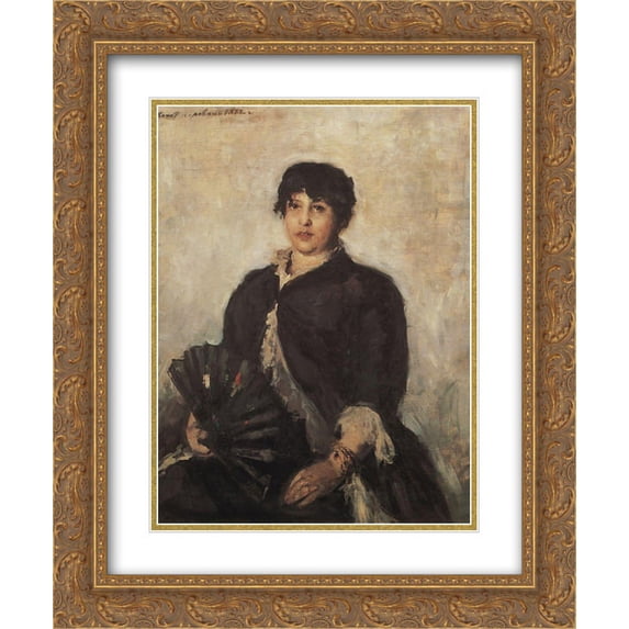 Konstantin Korovin 2x Matted 20x24 Gold Ornate Framed Art Print 'Portrait of Olga Alyabyeva'