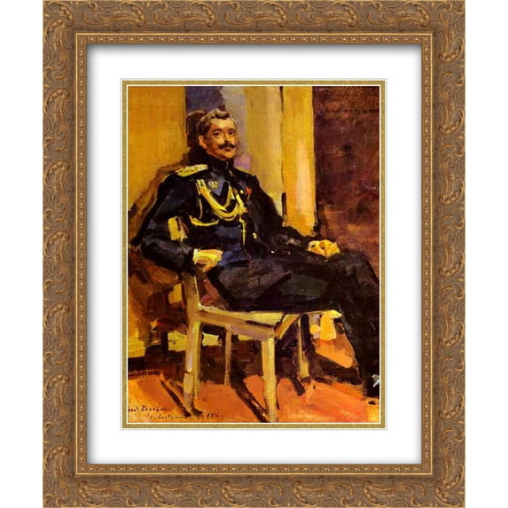 Konstantin Korovin 2x Matted 20x24 Gold Ornate Framed Art Print 'Portrait of an Officer'