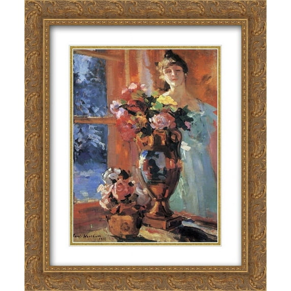 Konstantin Korovin 2x Matted 20x24 Gold Ornate Framed Art Print 'Still life with portrait of Pertseva '