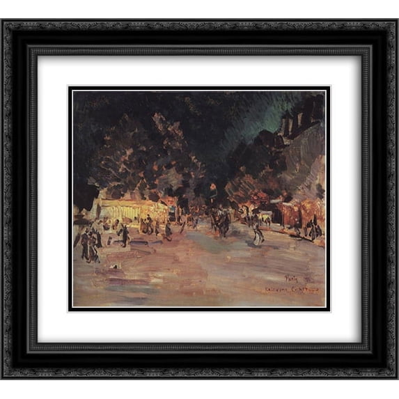 Konstantin Korovin 2x Matted 24x20 Black Ornate Framed Art Print 'Paris at Night'