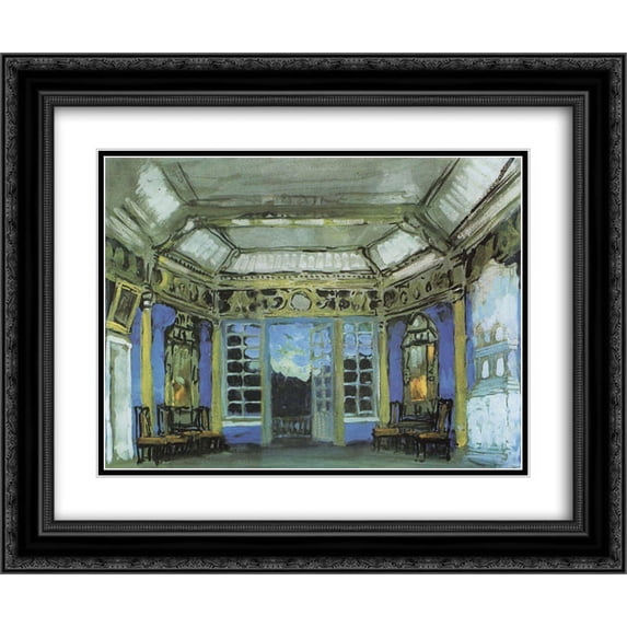 Konstantin Korovin 2x Matted 24x20 Black Ornate Framed Art Print 'Summer office of Prince Vasily Golitsyn '