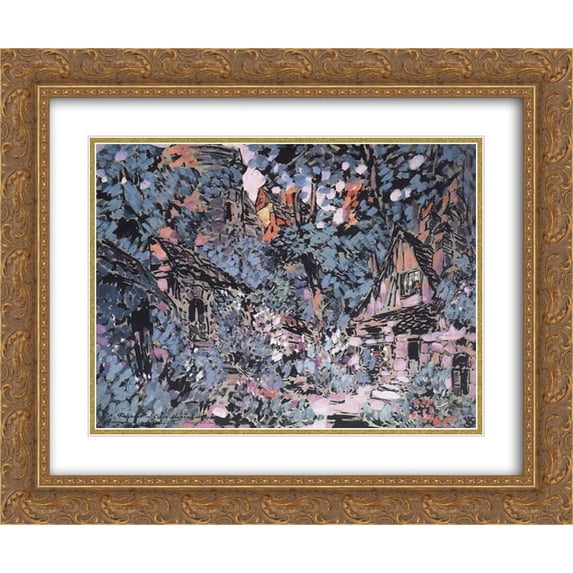 Konstantin Korovin 2x Matted 24x20 Gold Ornate Framed Art Print 'Margaret's Garden '