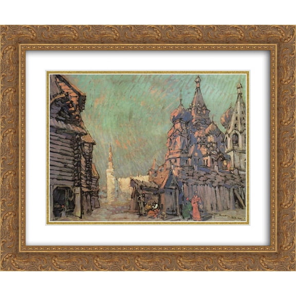 Konstantin Korovin 2x Matted 24x20 Gold Ornate Framed Art Print 'Red Square in Moscow '