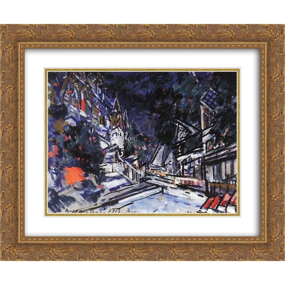 Konstantin Korovin 2x Matted 24x20 Gold Ornate Framed Art Print 'Sketch for the opera, 'The Tale of Tsar Saltan', by Nikolai Rimsky Korsakov'