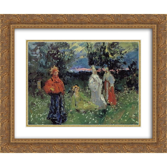 Konstantin Korovin 2x Matted 24x20 Gold Ornate Framed Art Print 'Spring rituals '