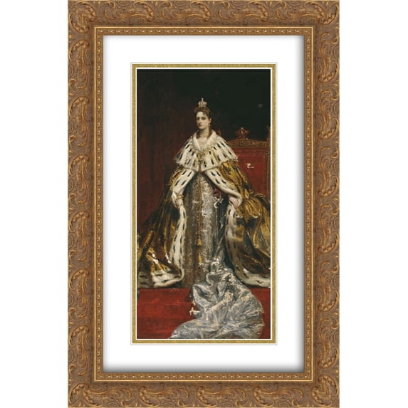 Konstantin Makovsky 2x Matted 16x24 Gold Ornate Framed Art Print 'Portrait of Empress Alexandra Feodorovna (Alix of Hesse)'