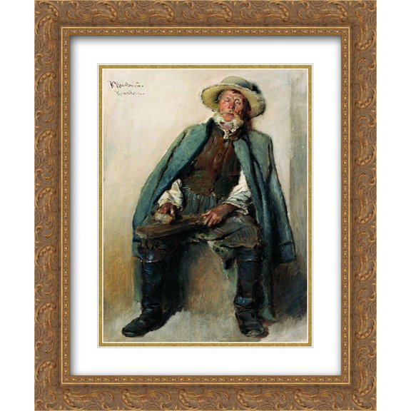 Konstantin Makovsky 2x Matted 20x24 Gold Ornate Framed Art Print 'Blind Man'