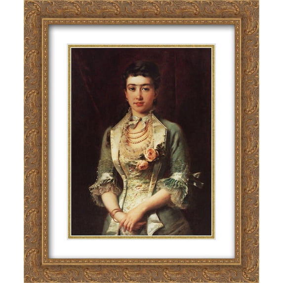 Konstantin Makovsky 2x Matted 20x24 Gold Ornate Framed Art Print 'Portrait'