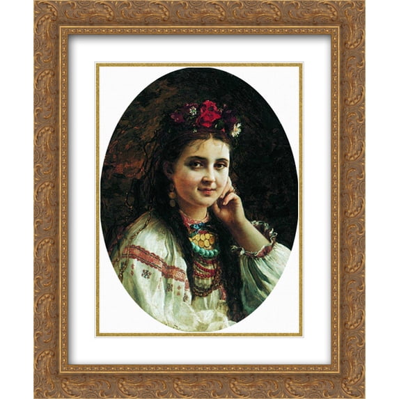 Konstantin Makovsky 2x Matted 20x24 Gold Ornate Framed Art Print 'Ukrainian'